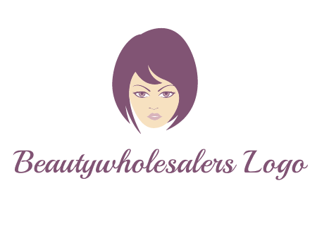 woman with bob cut hairstyle logo