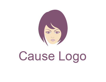 woman with bob cut hairstyle logo
