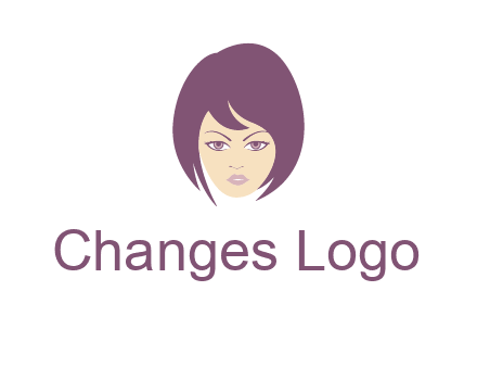 woman with bob cut hairstyle logo
