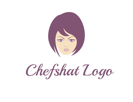 woman with bob cut hairstyle logo