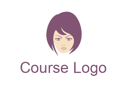 woman with bob cut hairstyle logo