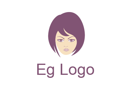 woman with bob cut hairstyle logo