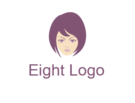 woman with bob cut hairstyle logo