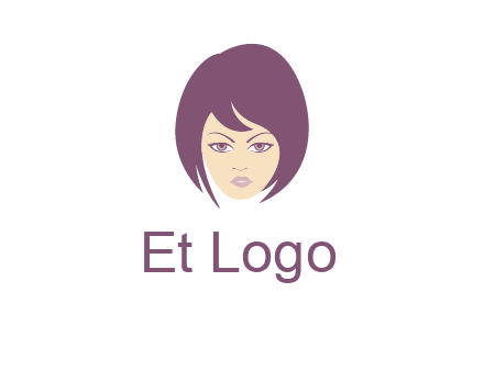 woman with bob cut hairstyle logo