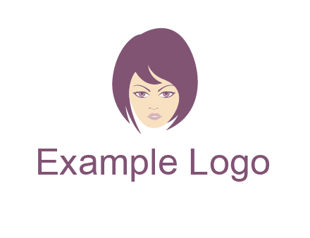 woman with bob cut hairstyle logo