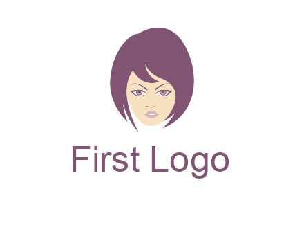 woman with bob cut hairstyle logo