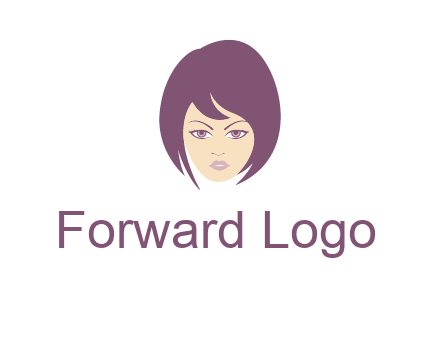 woman with bob cut hairstyle logo