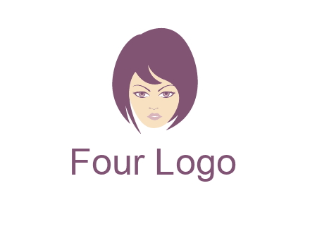 woman with bob cut hairstyle logo