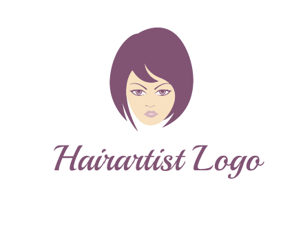 woman with bob cut hairstyle logo
