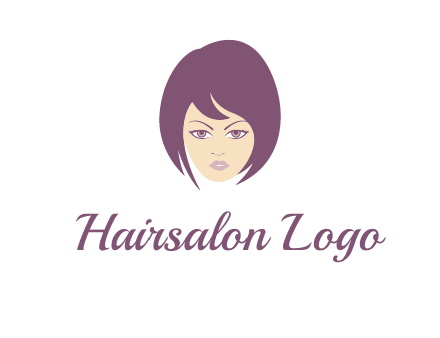 woman with bob cut hairstyle logo