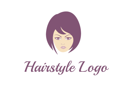 woman with bob cut hairstyle logo