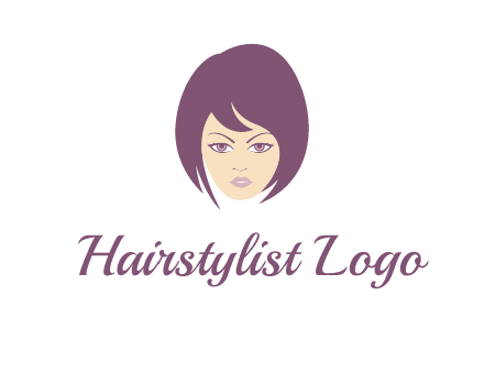 woman with bob cut hairstyle logo