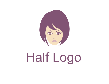 woman with bob cut hairstyle logo