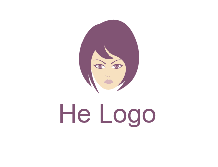 woman with bob cut hairstyle logo