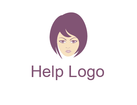 woman with bob cut hairstyle logo