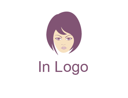 woman with bob cut hairstyle logo