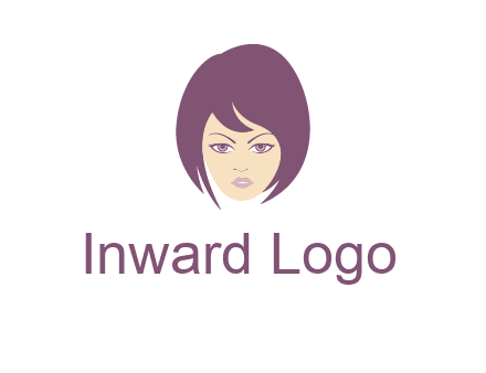 woman with bob cut hairstyle logo