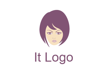 woman with bob cut hairstyle logo
