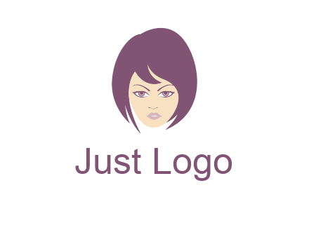 woman with bob cut hairstyle logo