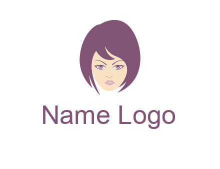 woman with bob cut hairstyle logo