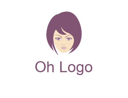 woman with bob cut hairstyle logo