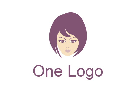 woman with bob cut hairstyle logo