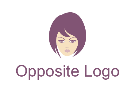 woman with bob cut hairstyle logo