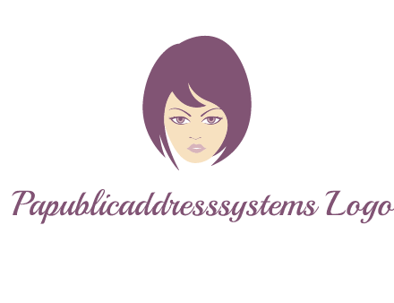 woman with bob cut hairstyle logo