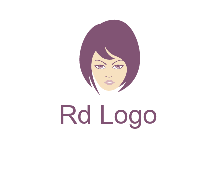 woman with bob cut hairstyle logo