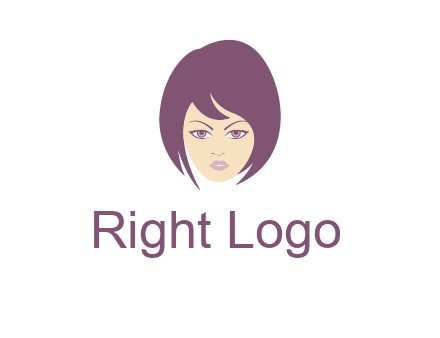 woman with bob cut hairstyle logo