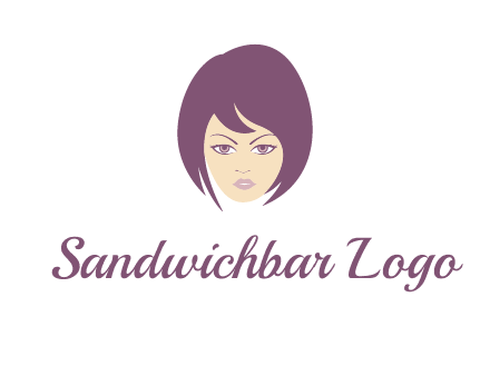 woman with bob cut hairstyle logo