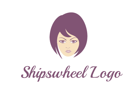 woman with bob cut hairstyle logo