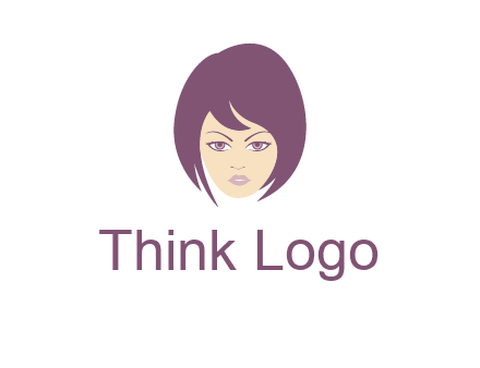 woman with bob cut hairstyle logo
