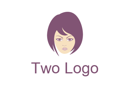 woman with bob cut hairstyle logo