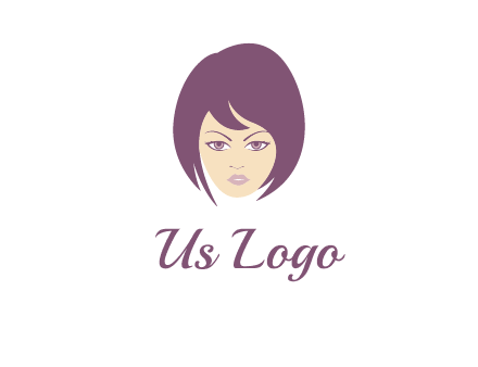 woman with bob cut hairstyle logo