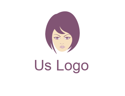 woman with bob cut hairstyle logo