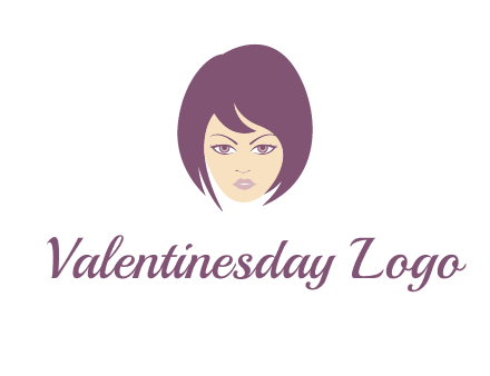 woman with bob cut hairstyle logo