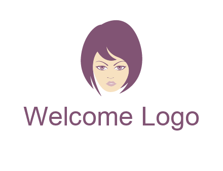woman with bob cut hairstyle logo