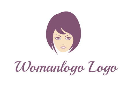 woman with bob cut hairstyle logo