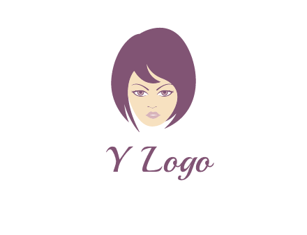 woman with bob cut hairstyle logo