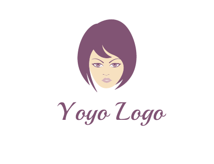 woman with bob cut hairstyle logo