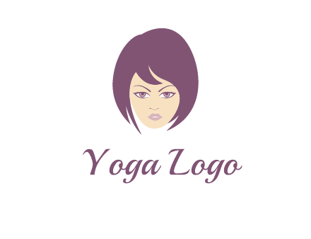 woman with bob cut hairstyle logo