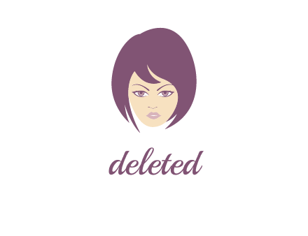 woman with bob cut hairstyle logo