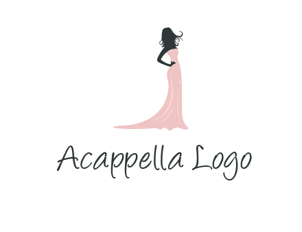 woman posing in strapless dress logo