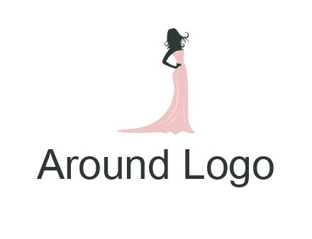woman posing in strapless dress logo