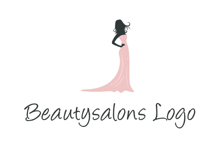 woman posing in strapless dress logo