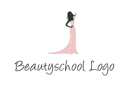 woman posing in strapless dress logo