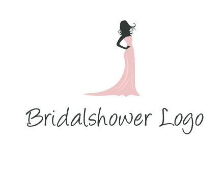 woman posing in strapless dress logo