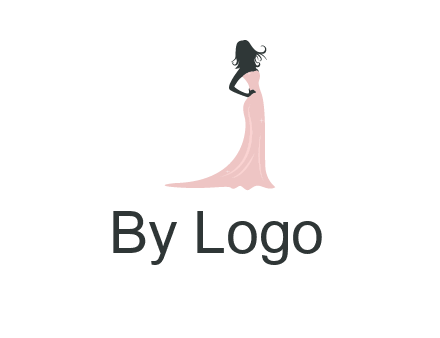 woman posing in strapless dress logo