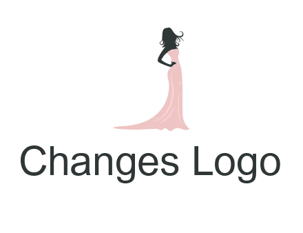 woman posing in strapless dress logo